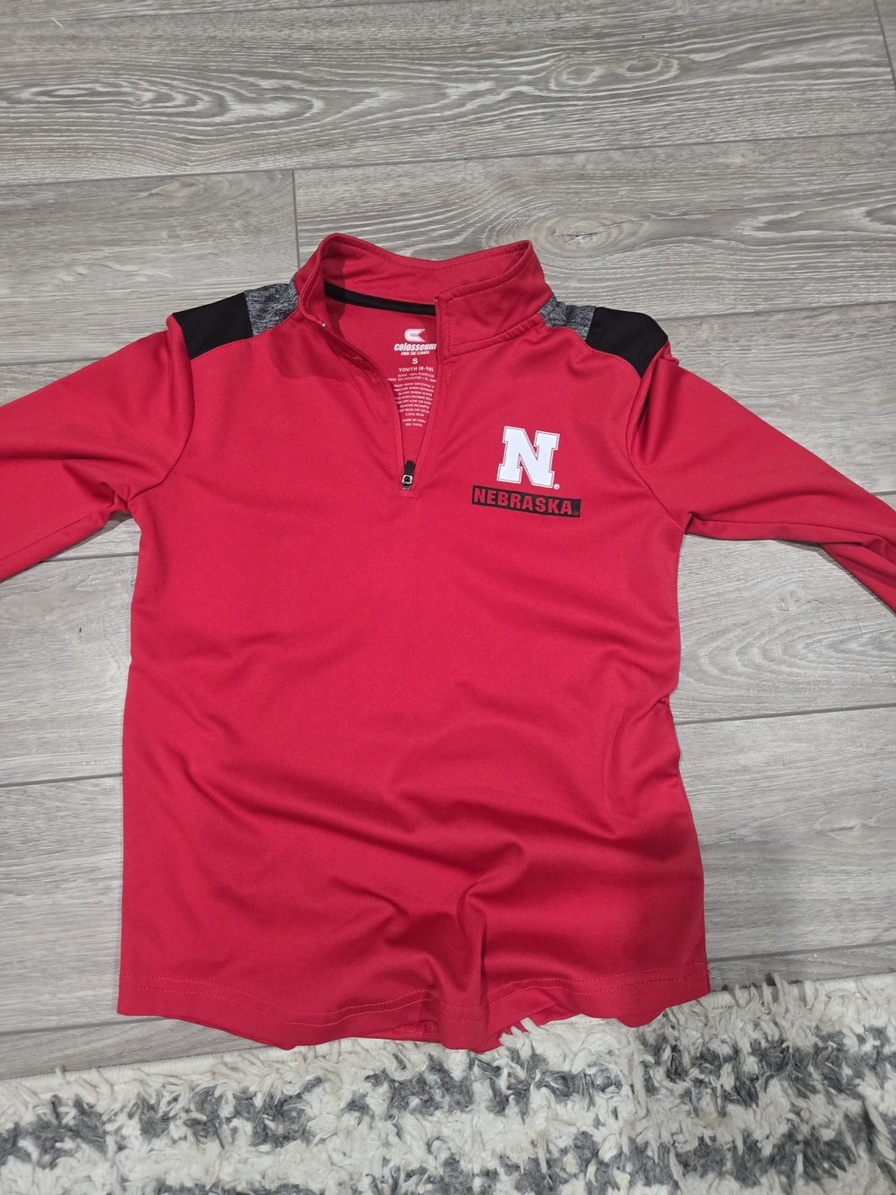 Colosseum Red Youth Quarter-Zip Pullover with Black Trim